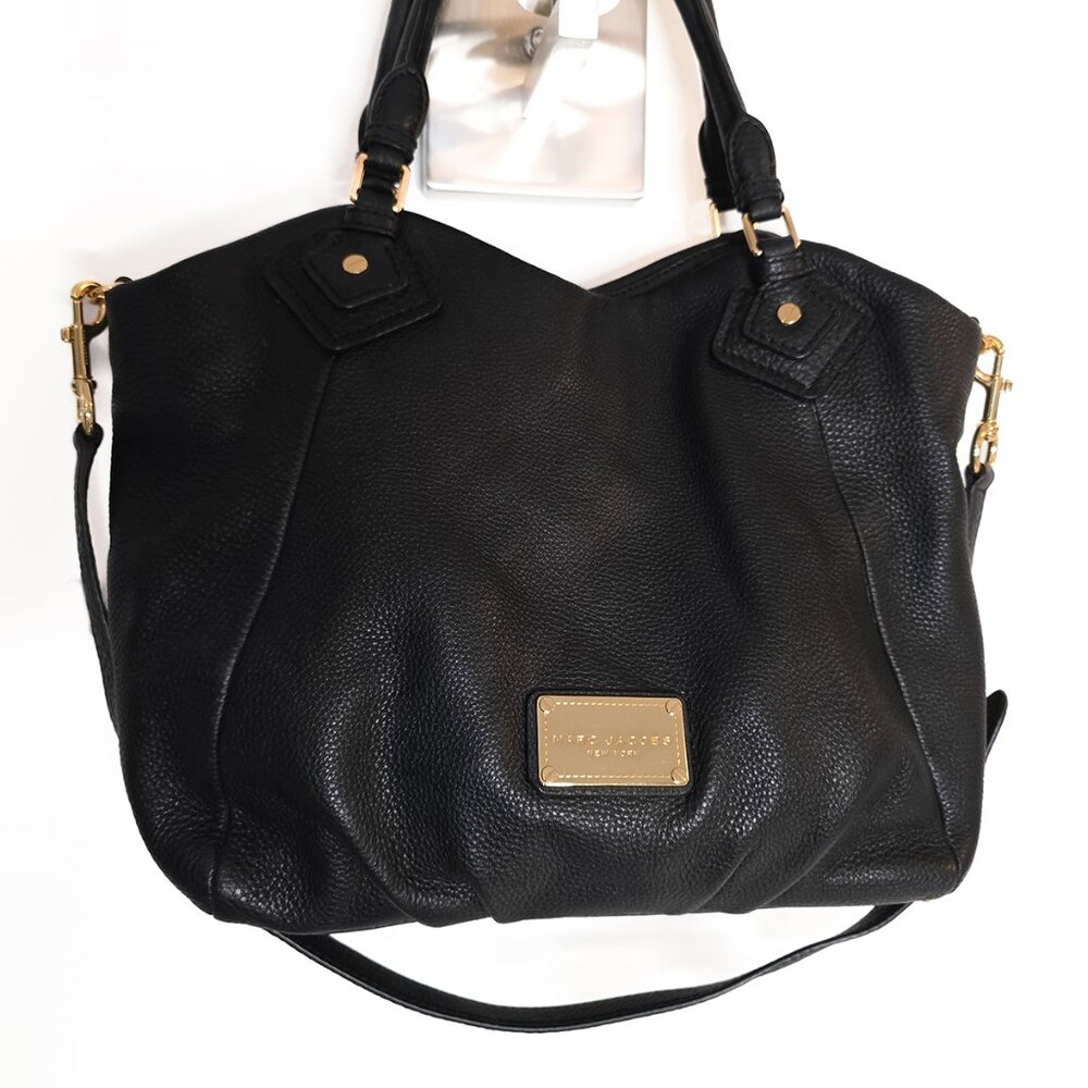 Marc Jacobs Pebbled Leather Classic Francesca Large Crossbody Tote Black EUC
